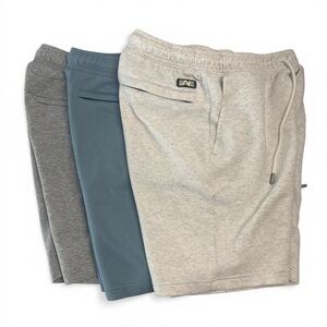 AE -Set of 3- 24/7 Sweat Shorts in Gray, Blue and Heather Cream size Small